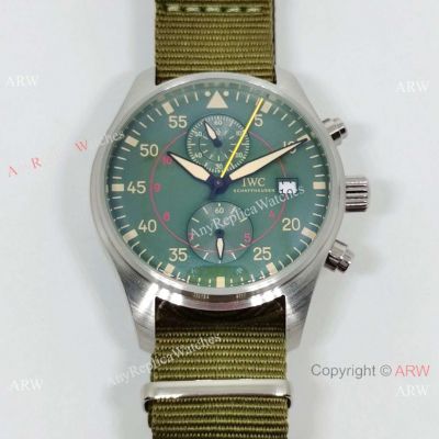 New Replica IWC Big Pilot Top Gun Miramar Green Nylon Strap